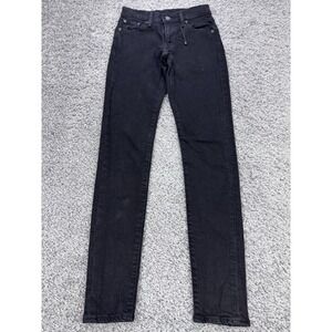 Levis Premium Jeans Women 27x32 Black‎ Skinny Taper Denim